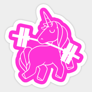 Barbell Unicorn, fitness girl, gym girl Sticker